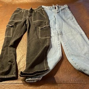 Size 2 cargo jeans and flared jeans from she in. In excellent condition